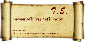 Temesváry Sándor névjegykártya